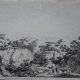 Gravure Vue de la vallée d'Agrigente en Sicile XVIIème
